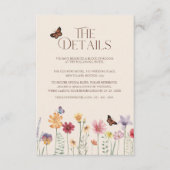 シンプルカラフル山花フローラ結婚詳細 エンクロージャーカード (正面)