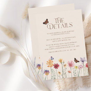 シンプルカラフル山花フローラ結婚詳細 エンクロージャーカード