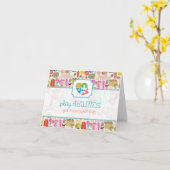 シンプルカラフル手描きレトロ花模様4 カード (黄色い花)