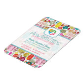 シンプルカラフル手描きレトロ花模様4 マグネット (左側)