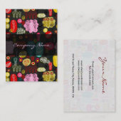 シンプルカラフル手描きレトロ花模様4 名刺 (正面/裏面)