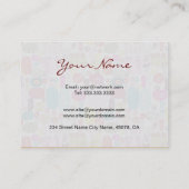 シンプルカラフル手描きレトロ花模様4 名刺 (裏面)