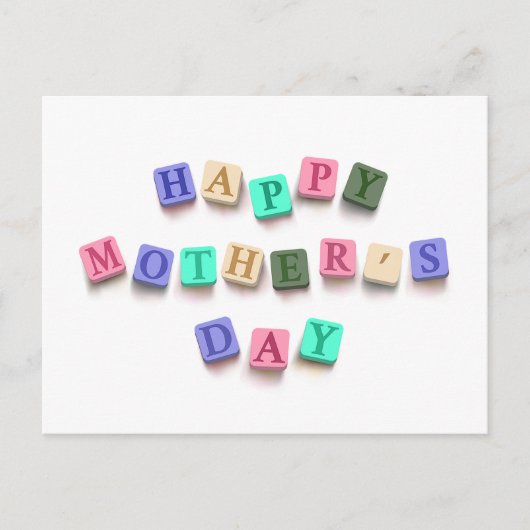 シンプルカラフル母の日タイル |はがき ポストカード (正面)