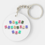 シンプルカラフル母の日タイル |キーチェーン キーホルダー (裏面)