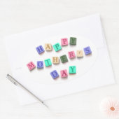 シンプルカラフル母の日タイル |シール 楕円形シール (封筒)