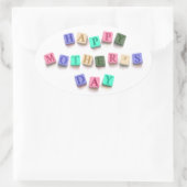 シンプルカラフル母の日タイル |シール 楕円形シール (バッグ)