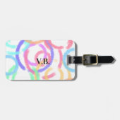 シンプルカラフル水彩丸の手作り追加 ラゲッジタグ (正面横)