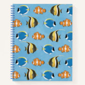 シンプルカラフル海熱お洒落魚類 ノートブック (正面)