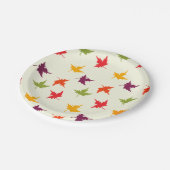 シンプルカラフル秋の葉紅葉 ペーパープレート (アングル)