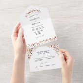 シンプルカラフル結婚フローラ オールインワン招待状 (貼ってはがせる)