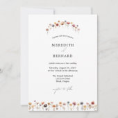 シンプルカラフル結婚フローラ 招待状 (正面)