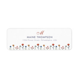 シンプルカラフル花スクリプト名 ラベル