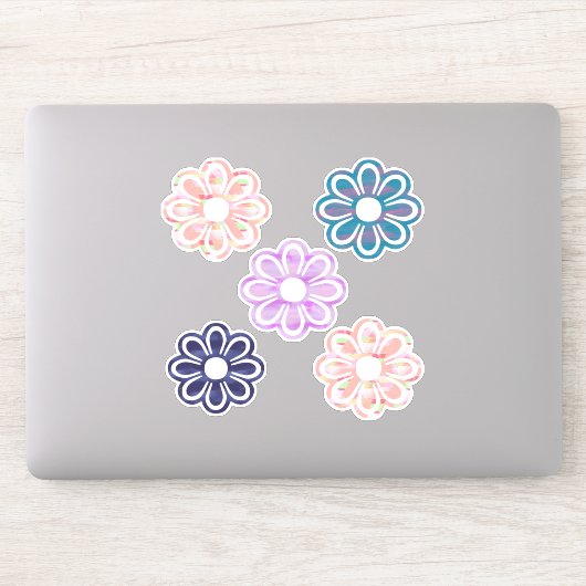 シンプルカラフル花 シール (コンピューター)