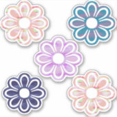 シンプルカラフル花 シール (正面)