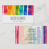 シンプルカラフル虹色ストライプ内装 名刺 (正面/裏面)