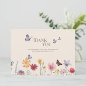 シンプルカラフル野草赤ちゃんシャワー サンキューカード (スタンド正面)