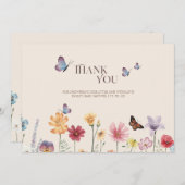 シンプルカラフル野草赤ちゃんシャワー サンキューカード (正面/裏面)