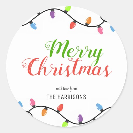 シンプルカラフル電球 ラウンドシール (正面)