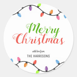 シンプルカラフル電球 ラウンドシール