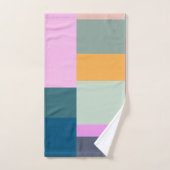 シンプルカラフルPatchwork Geometric Shapesデザイン バスタオルセット (ハンドタオル)