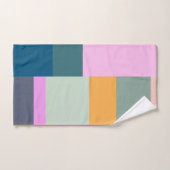 シンプルカラフルPatchwork Geometric Shapesデザイン バスタオルセット (ハンドタオル)