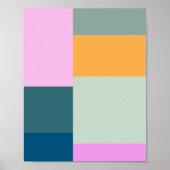 シンプルカラフルPatchwork Geometric Shapesデザイン ポスター (正面)
