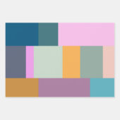 シンプルカラフルPatchwork Geometric Shapesデザイン ラッピングペーパーシート (正面)