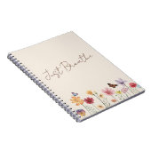 シンプルカラフルWildflowers and Chairs Yoga ノートブック (右側)