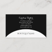 シンプルカラーブロックブティックブラックビジネスカード エンクロージャーカード (裏面)