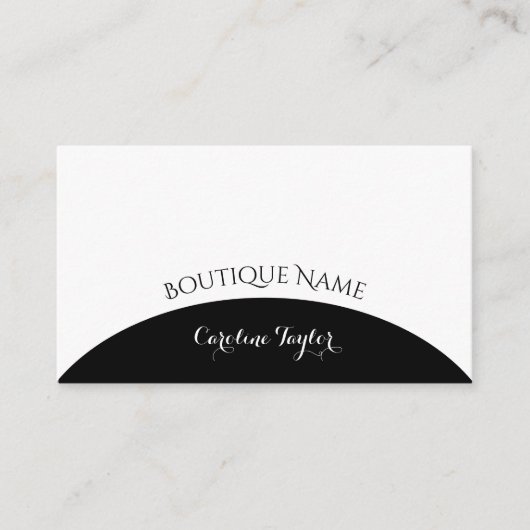 シンプルカラーブロックブティックブラックビジネスカード エンクロージャーカード (正面)