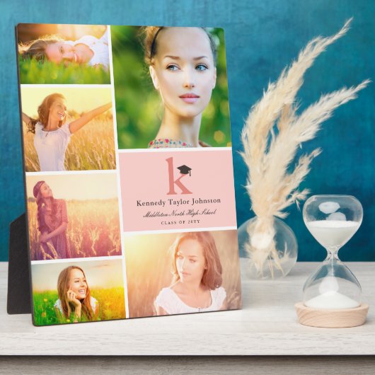 シンプルカラーブロックモノグラム6写真卒業 フォトプラーク (側面)