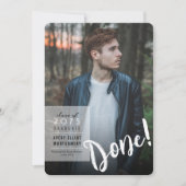 シンプルカラーボックスのミニマル写真卒業 案内状 (正面)