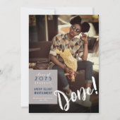 シンプルカラーボックスのミニマル写真卒業 案内状 (正面)