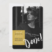 シンプルカラーボックスのミニマル写真卒業 案内状 (正面)