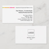 シンプルカラーモダンビジネス企業のロゴ、モットー 名刺 (正面/裏面)