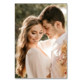 シンプルカラー写真のテー素朴結婚ブル・カード テーブルナンバー (裏面)