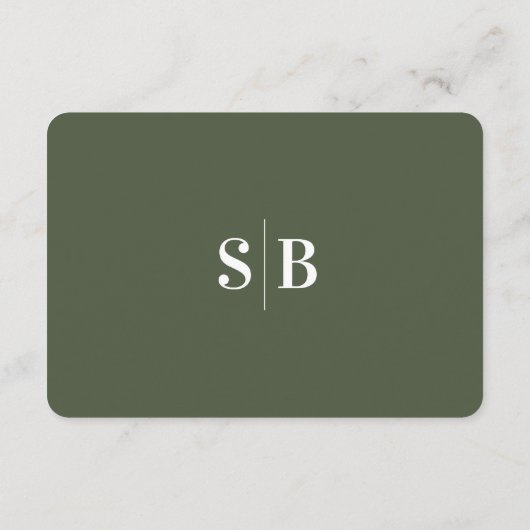 シンプルカラー無地のモンステラ結婚グリーン詳細 エンクロージャーカード (裏面)