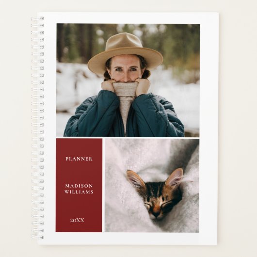 シンプルカラーFalu赤フレーム写真プランナー プランナー手帳 (正面)