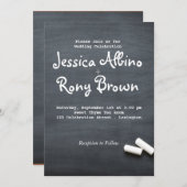 シンプルカルクボード結婚式招待状 招待状 (正面/裏面)