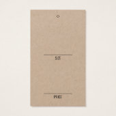 シンプルカルボつるード衣料品の表示価格ラベル (裏面)