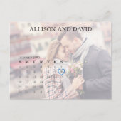 シンプルカレンダー写真オーバーレイミニマル6行 案内ポストカード (正面)