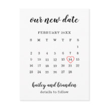 シンプルカレンダー赤いハート結婚の日付の変更