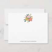 シンプルカワイトボホ植物パーソナライズされた花 ノートカード (正面)