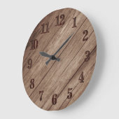 シンプルカントリーバーンウッド ラージ壁時計 (傾斜)