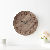 シンプルカントリーバーンウッド ラージ壁時計 (ホーム)