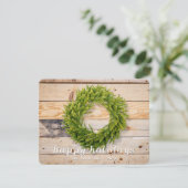 シンプルカントリー素朴クリスマスリース シーズンカード (スタンド正面)