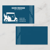 シンプルカートシルエットブルーゴルフインストラクター 名刺 (正面/裏面)