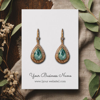 シンプルカードのキュラースクリプトカスタムイヤリング