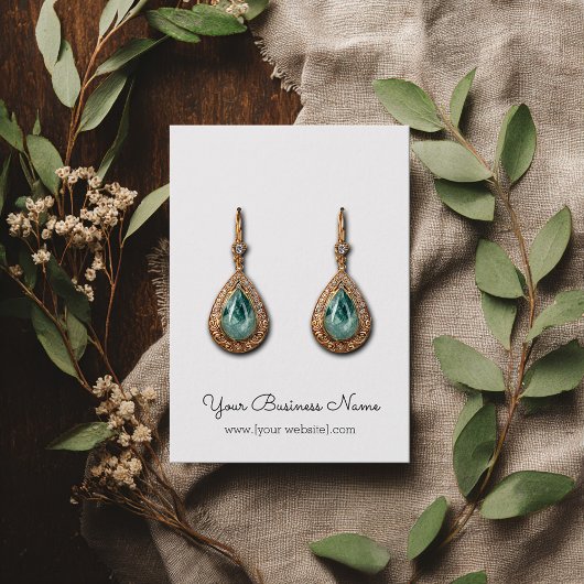 シンプルカードのキュラースクリプトカスタムイヤリング