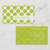 シンプルカードはっきりした水玉模様ライムグリーン 名刺 (正面/裏面)